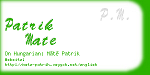 patrik mate business card