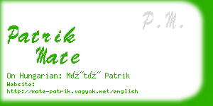 patrik mate business card